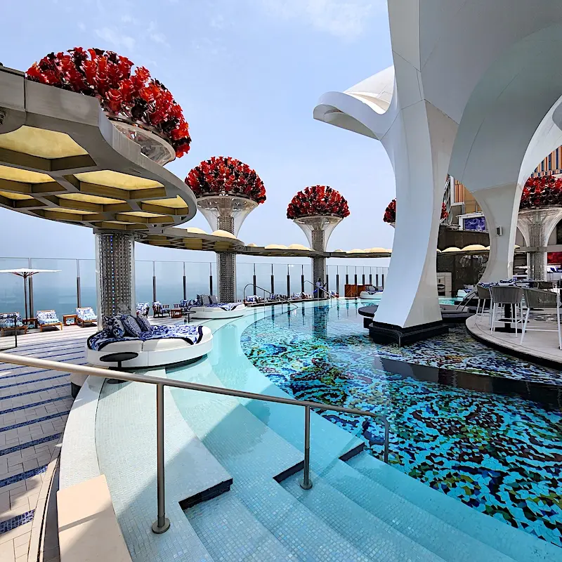 Opulent rooftop pool in Dubai