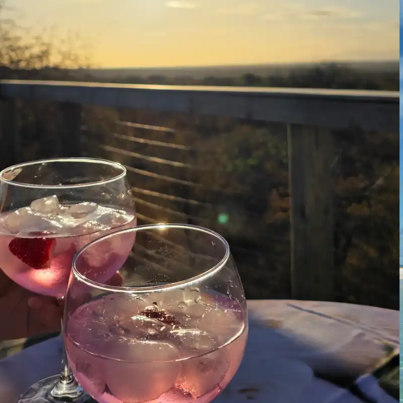 Delicious Cocktails with sunset in background