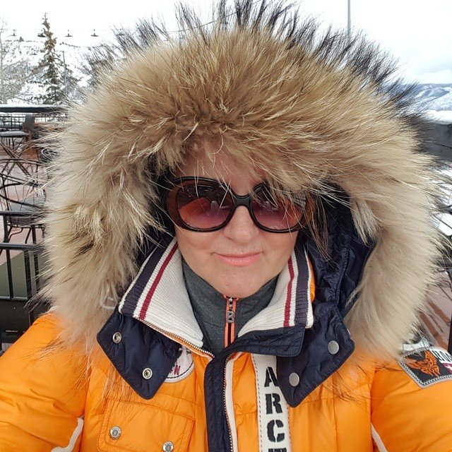 Sandra keeping warm