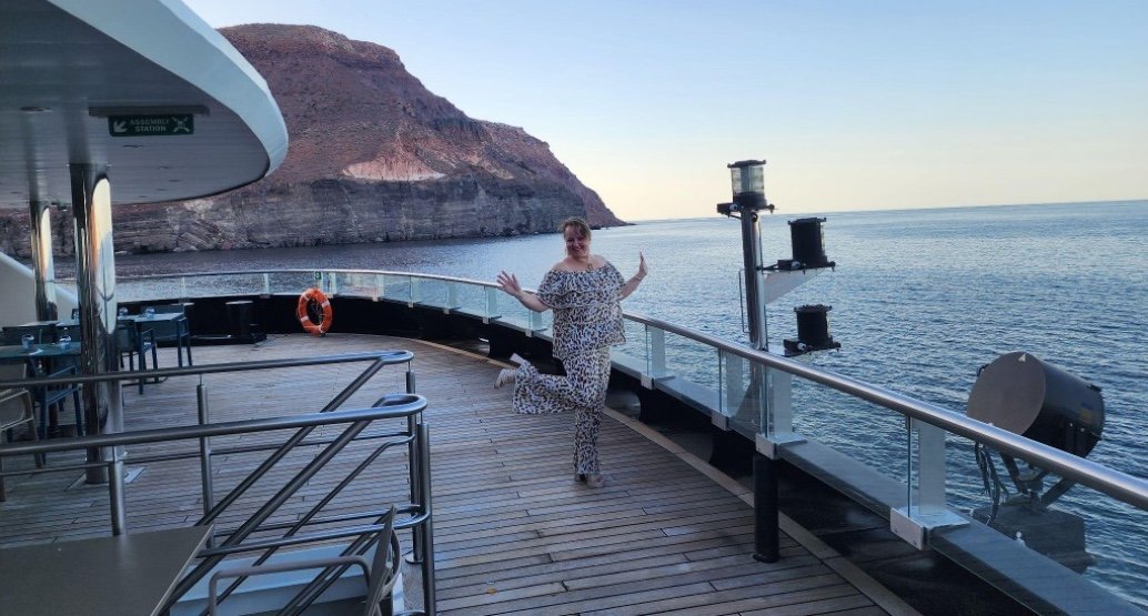 On the deck of Scenic Eclipse cruising Sea of Cortez and Baja California